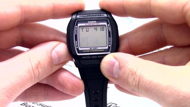 Часы Casio Illuminator W-201-1A [W-201-1AVEF] - обзор и инструкция от PresidentWatches.Ru смотреть онлайн