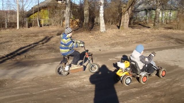 Бензо машинка и электро самокат смотреть онлайн