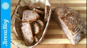 Пшенично-ржаной хлеб на закваске (с изюмом и грецкими орехами)