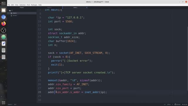 TCP Client Server Implementation in C | Socket Programming in C смотреть онлайн
