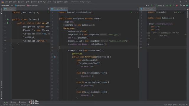 Frame or picture moving using java Intellij | Submerine Moving in sea. смотреть онлайн