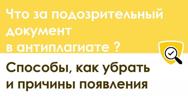 Подозрительный документ в антиплагиате: что это и как его убрать