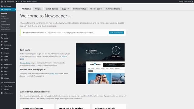 Newspaper 7 Tutorial - Install theme using WordPress смотреть онлайн