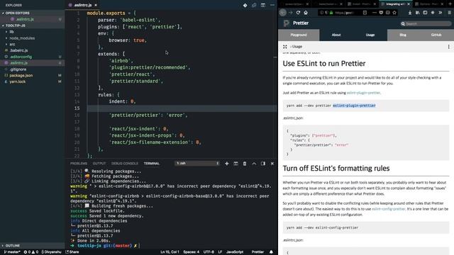 Building a react tooltip library - Setting up ESLint and Prettier - 3 of 12 смотреть онлайн