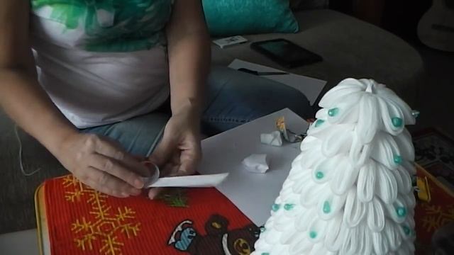 Мастер класс)) Ёлочка из ватных дисков)) смотреть онлайн