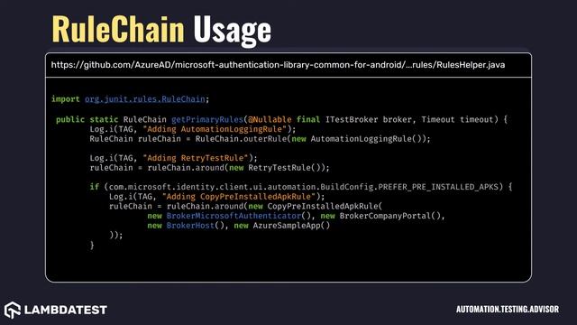 org junit rules RuleChain with example смотреть онлайн
