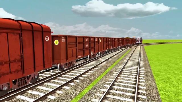 8 LINE DIAMOND BRANCHED RAILROAD CROSSING AT BUMPY TRACKS | Indian Train Simulator #railway смотреть онлайн