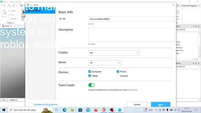 How to make a kick on death script in roblox studio смотреть онлайн