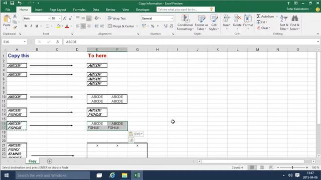 Excel 2016 from Scratch - Copy Cell Data смотреть онлайн