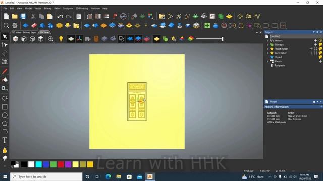 How to Import & Export 3D Model/ Design in Artcam, (STL,BMP & Relief) Artcam Tutorial in Hindi/Urdu смотреть онлайн