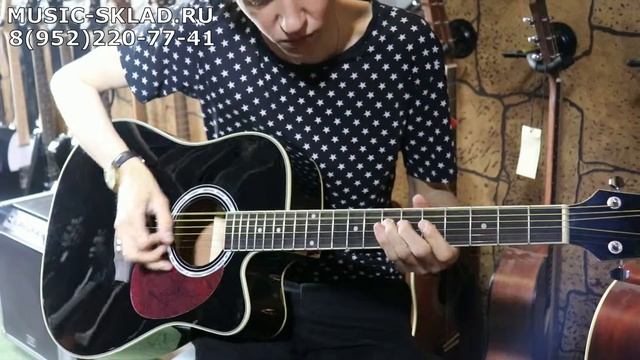 Обзор акустической гитары Naranda DG220CBK смотреть онлайн