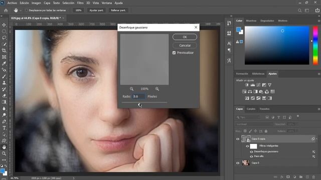 Curso práctico de Photoshop - 19 Retoques en piel смотреть онлайн