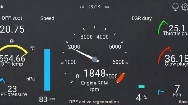 DPF normal regeneration recorded - Volvo D3 2012 + Car Scanner app  #DPF #OBD #CarScannerPRO