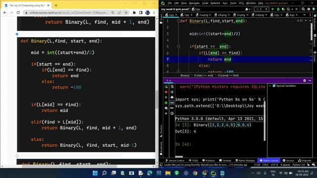 NPTEL The Joy of Computing using Python week 6 quiz assignment answers with proof of each answer смотреть онлайн