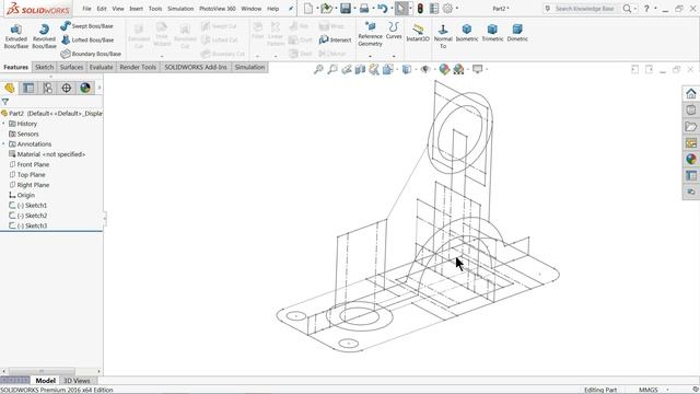 Convert 2D drawing into 3D model in Solidworks смотреть онлайн