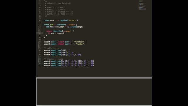 Разбор задачи Javascript #2. Универсальная функция суммирования смотреть онлайн