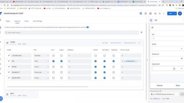 APPSHEET: ENUM ENUMLIST SORT