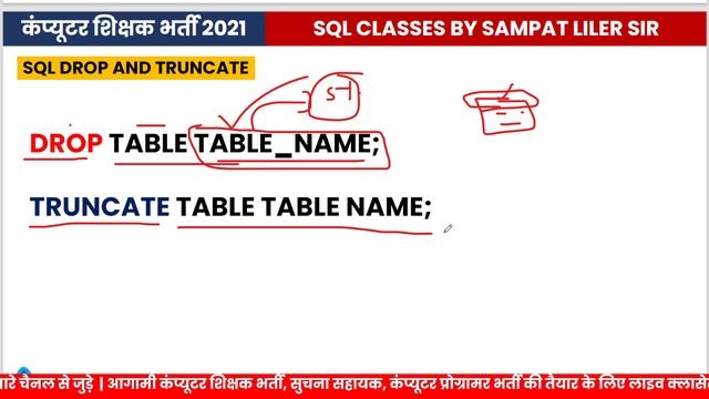 12. sql commands - alter | drop and truncate | sql view and index | sql course by sampat liler sir смотреть онлайн