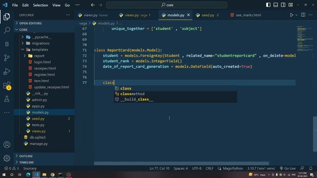 20. Generating Ranks for Student | Report Card Generation project Django смотреть онлайн