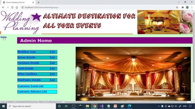 Wedding Planner ASP.net C# Online Project | Marriage Reception Party Event | asp152 #highblixasp смотреть онлайн