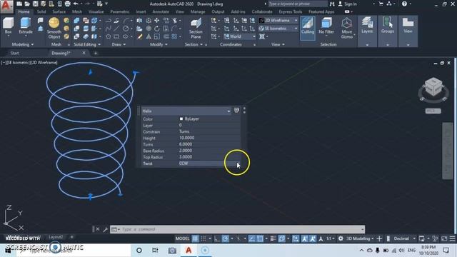 THE HELIX COMMAND 3D MODELING, AutoCAD 2020. смотреть онлайн