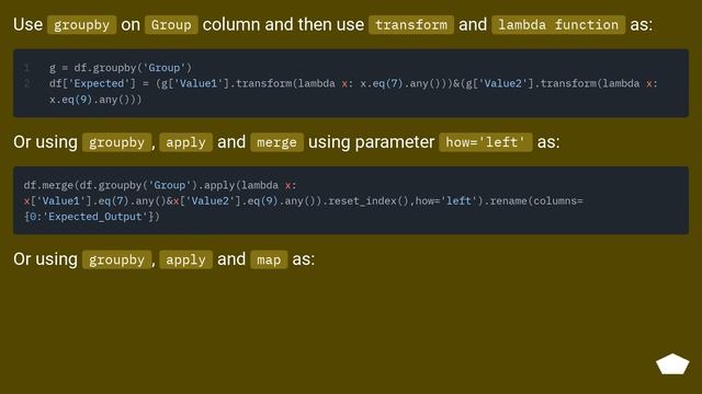 Check if a value exists using multiple conditions within group in pandas смотреть онлайн
