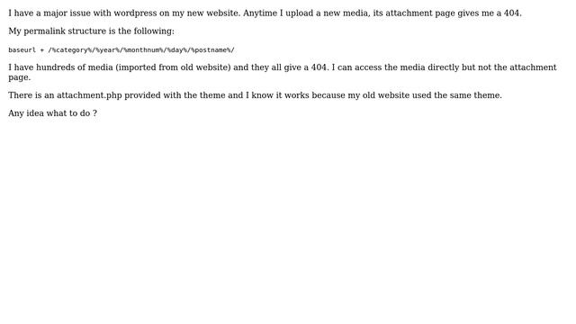 Wordpress: All attachment pages give 404 (2 Solutions!!) смотреть онлайн