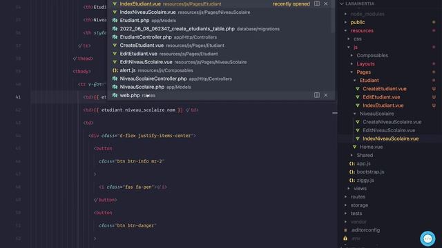 Laravel, Inertia & Vue JS 3 - Projet gestion scolaire: #14 - Lister tous les étudiants смотреть онлайн