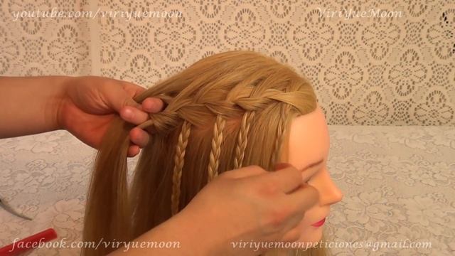 TRENZA CASCADA  TRENZAS FACILES  PEINADOS FACILES Y RAPIDOS 2020