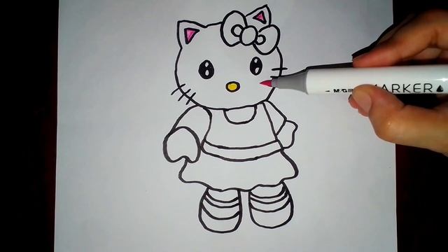 Cute Kitten # How to draw a kitty # drawing & Coloring video for kids # смотреть онлайн