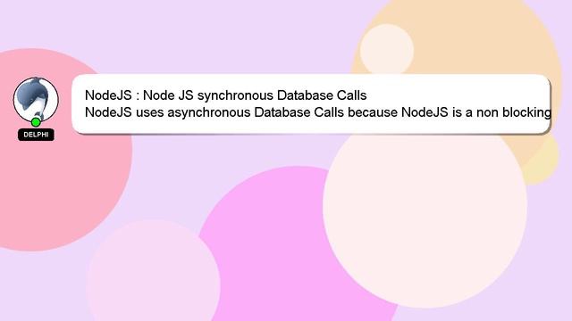 NodeJS : Node JS synchronous Database Calls смотреть онлайн
