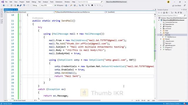 Blazor : Sending Mail with Multiple Attachments | Send Mail From Gmail смотреть онлайн