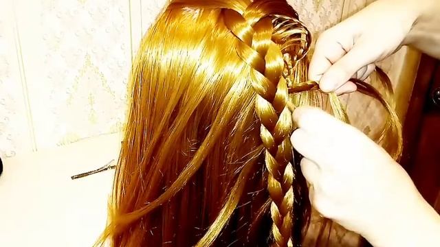 Урок 60. Коса " Скат". Очень ПРОСТАЯ и КРАСИВАЯ прическа на каждый день. смотреть онлайн