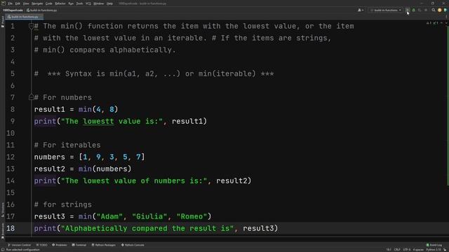 Python | Build-in Function min() in Python explained. смотреть онлайн