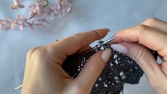 Красивый простой ажурный узор спицами смотреть онлайн