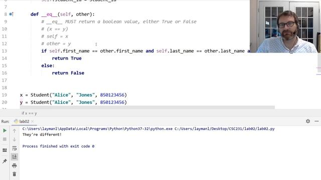 Python Classes - Defining Equality and Dunder Methods смотреть онлайн