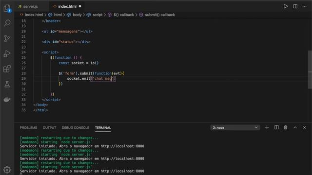 10 - Envio de mensagens via WebSocket no front-end смотреть онлайн