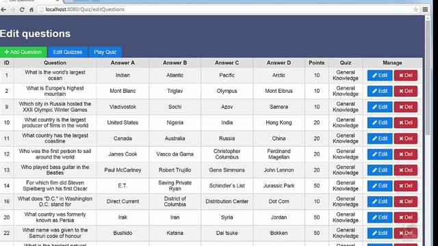 Spring / Hibernate / Maven / Simple Quiz Web App смотреть онлайн