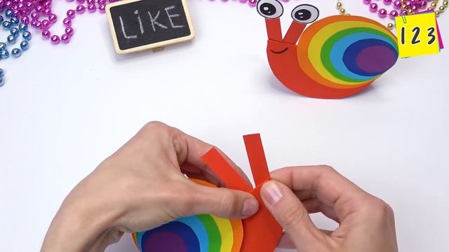 Rainbow paper snail | Moving paper TOYS | Easy paper crafts смотреть онлайн