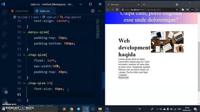 2-dars. VS Codeda amaliy mashg'ulot davomi. Button elementi haqida смотреть онлайн