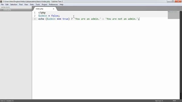 Learn PHP: Ternary operator смотреть онлайн