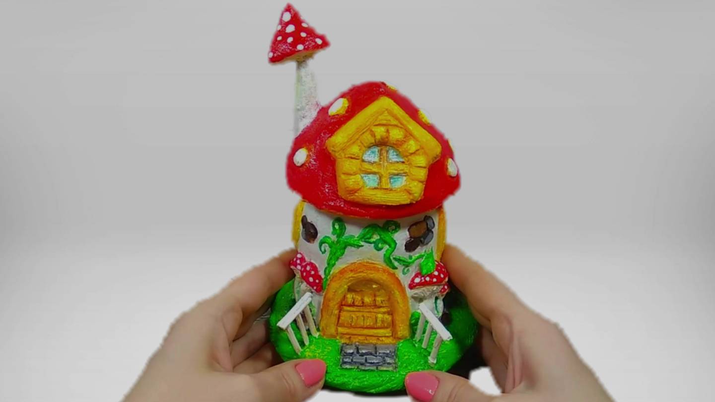 Сказочный домик грибок. Поделки. DIY. смотреть онлайн