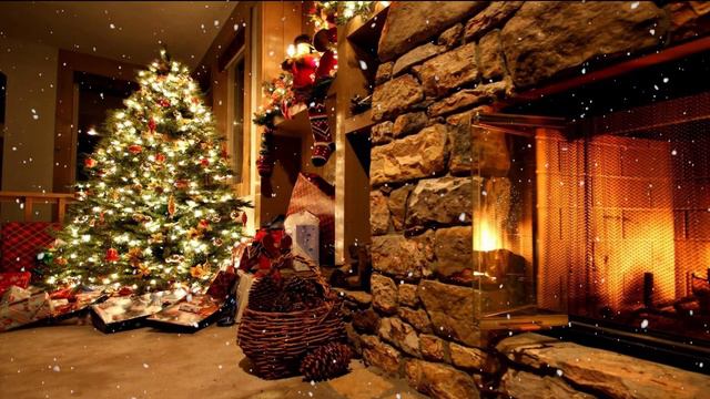 Soothing fireplace with relaxing jazz | Winter jazz | Christmas | Christmas Tree | Chill | Relax смотреть онлайн
