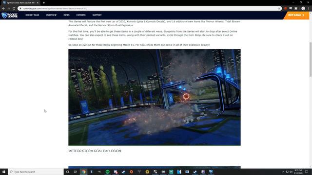 New Ignition Item Series! Dope Meteor Storm Goal Explosion! Rocket League Update