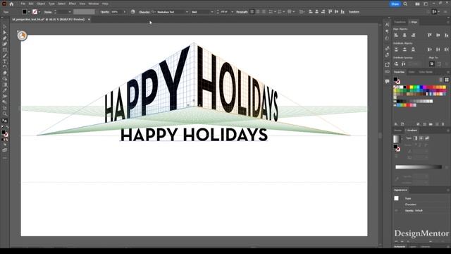 3D Text in Perspective in Adobe Illustrator using Perspective Grid Tool - DesignMentor смотреть онлайн