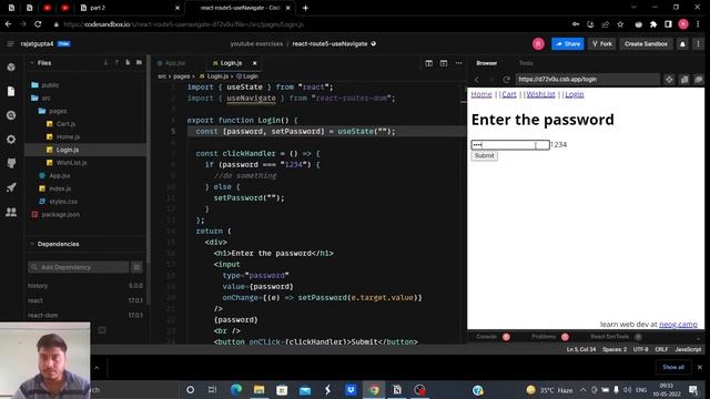 React Router (part 4): useNavigate in React Router смотреть онлайн