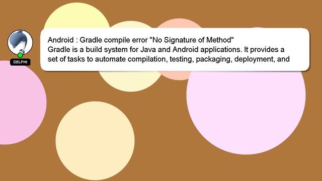 Android : Gradle compile error "No Signature of Method" смотреть онлайн