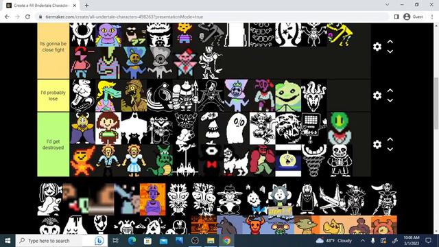 Rating Undertale Characters I can Beat In a Fight смотреть онлайн