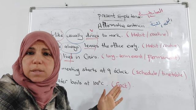 Present Simple Tense : Affirmative Sentences الجمل المثبتة смотреть онлайн