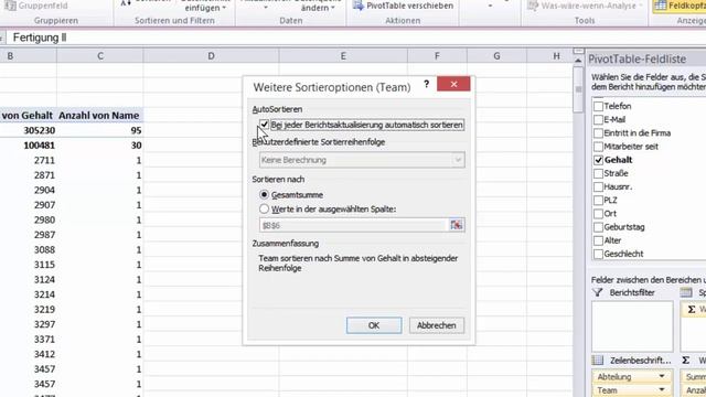 MS Excel Pivot-Komplettkurs: Modul 2.7 Daten in Pivot sortieren - carinko.com смотреть онлайн